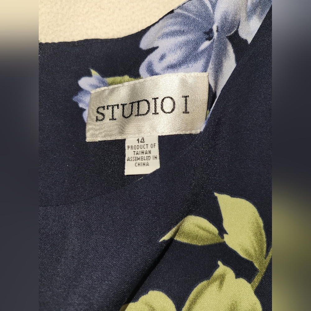 90's Vintage Floral Cap Sleeve Maxi Studio 1 Dress Size 14 Unlined Gardengirl - Picture 9 of 11